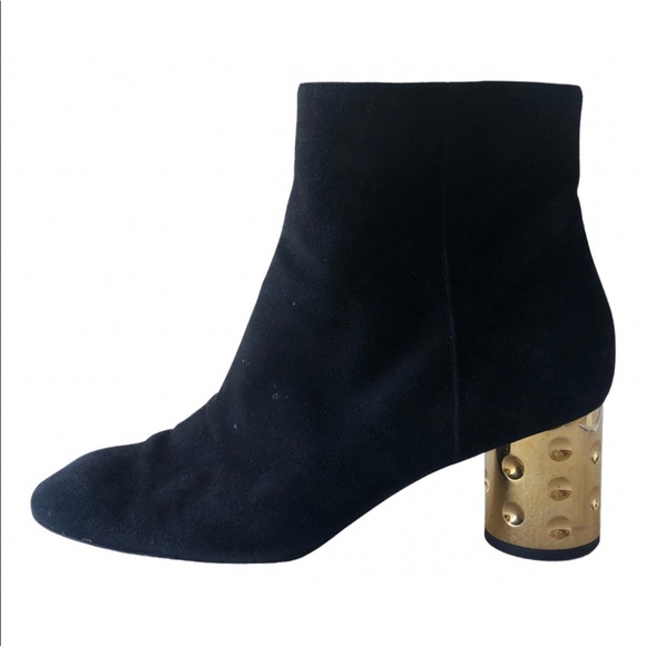 AUTH Louis Vuitton Black Suede Skylight Bootie 38.5 - Picture 2 of 16